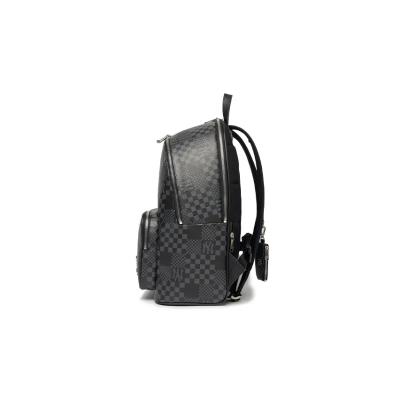 MLB Polyurethane Backpack Unisex Black Gold-2