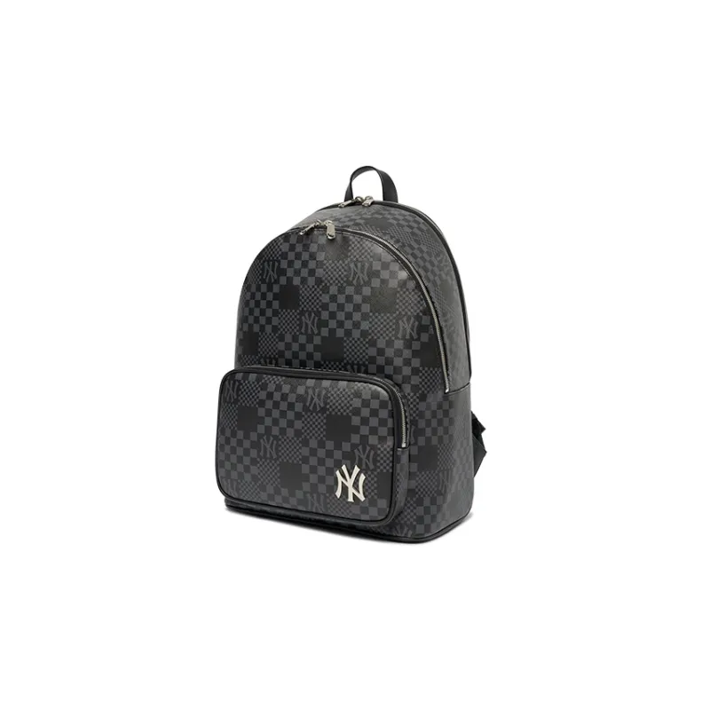 MLB Polyurethane Backpack Unisex Black Gold-1