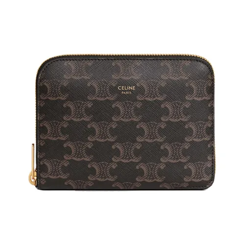 CELINE Triomphe Canvas Storage Bag Women's Black & Tan