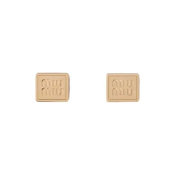 MIU MIU Brass Stud Earrings Women's Gold