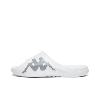 Kappa Slip Resistant Odor Resistant Abrasion Resistant Slide Slippers Unisex White Silver