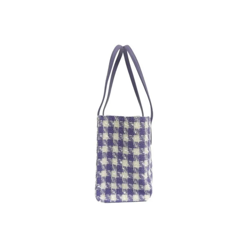 Furla Era Floral Tweed Tote Bag, Shopping Bag, Shoulder Bag, Handbag Small Size Women's Purple-2