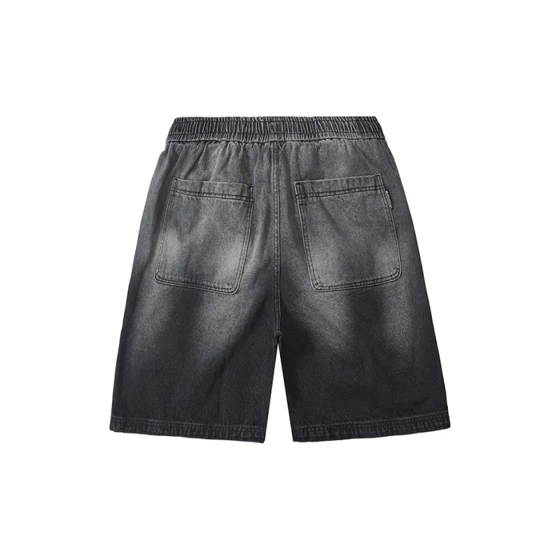 WAYNEXZAVIER Gradient Washable Denim Shorts Men's-1