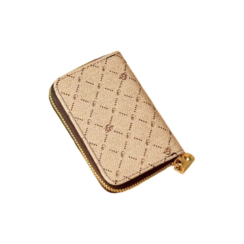 Cool PU Card Holder Regular Women's Coffee/Khaki-4