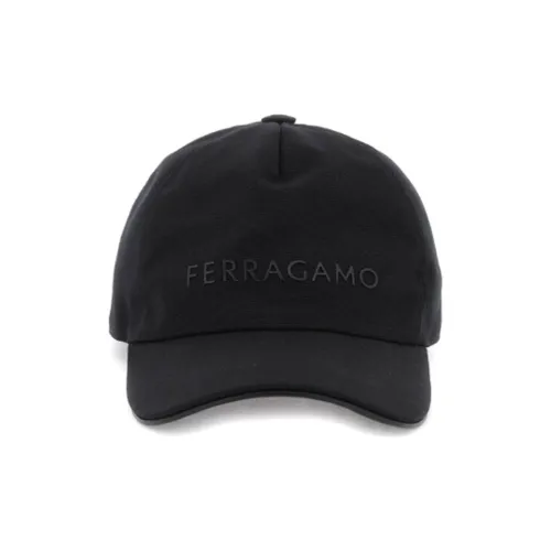FERRAGAMO Leather Baseball Caps Men's Black