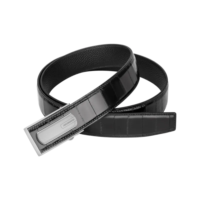 Jaylen Oos High End Automatic Buckle Youth Business Casual Eel Skin Leather Belts Men's 3.5cm/3.8cm-13