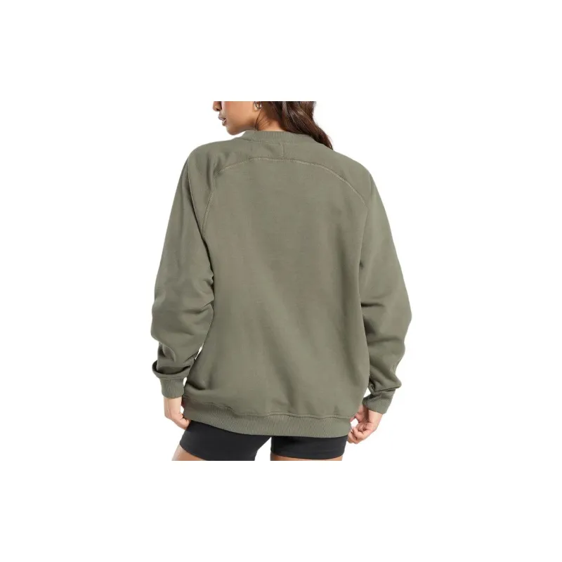 GYMSHARK TRAINING OVERSIZED FLEECE SWEATSHIRT Sweatshirt Women's Basic Green-1