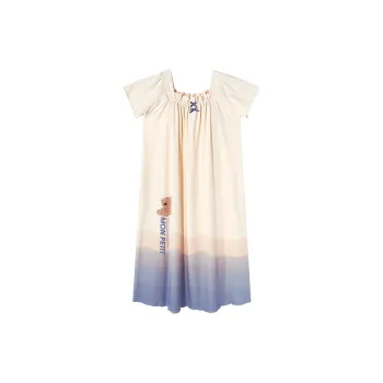 White Ran Nightgown Women's Apricot