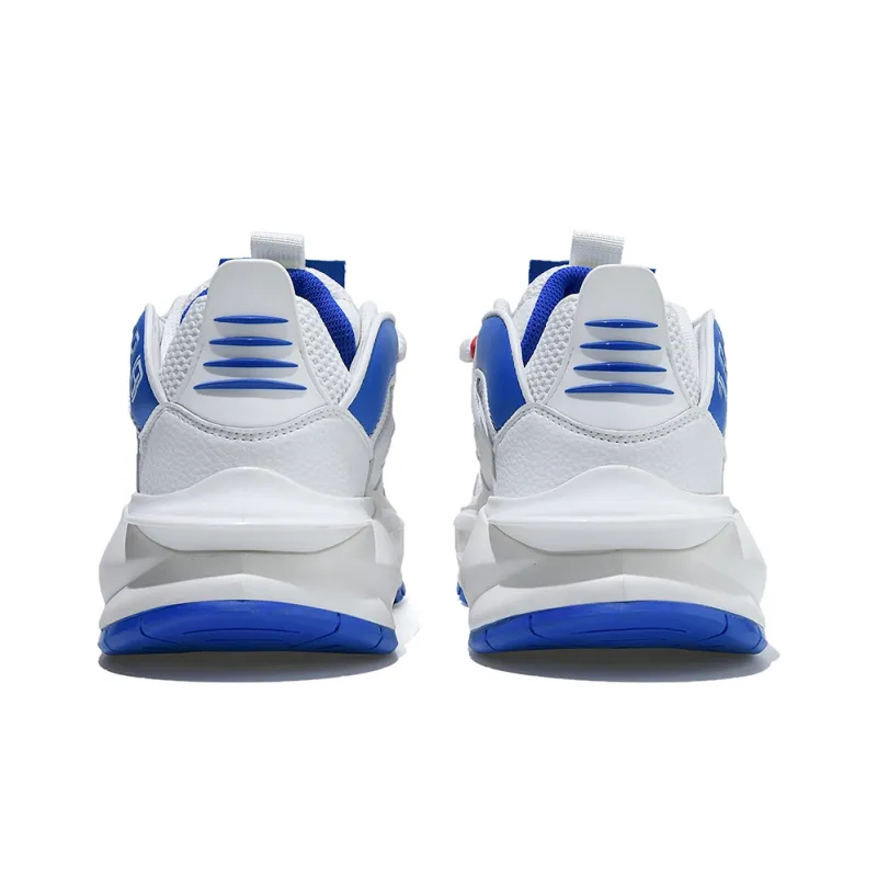 Pepsi Slip Resistant Balance Breathable Low Top Skateboard Shoes Men's White Blue-4