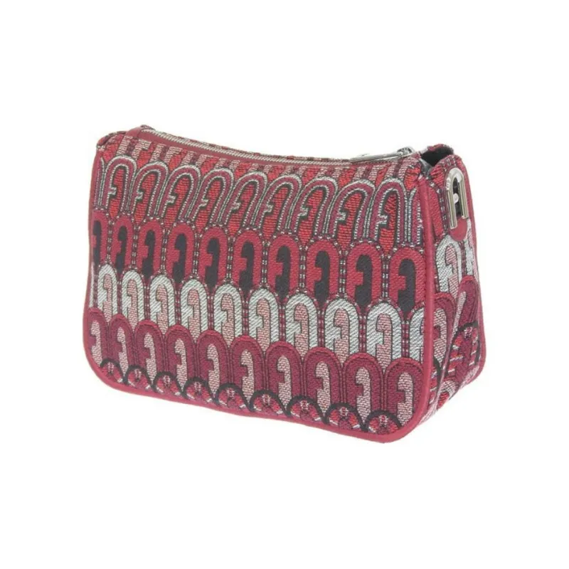 Furla Moon Canvas Shoulder Bag, Crossbody Bag Mini Women's Red-3