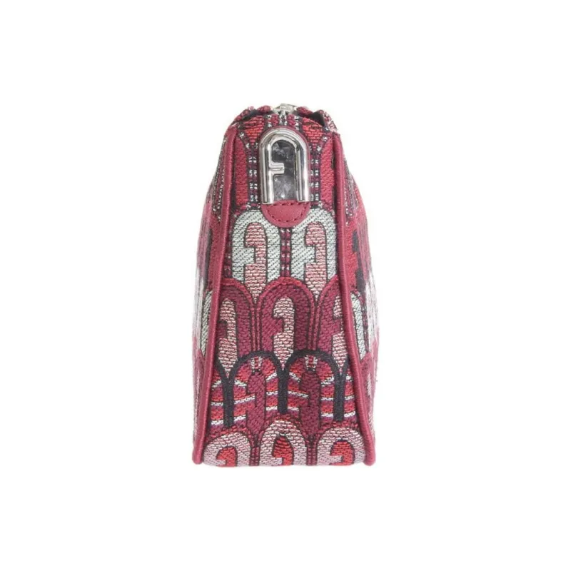 Furla Moon Canvas Shoulder Bag, Crossbody Bag Mini Women's Red-2