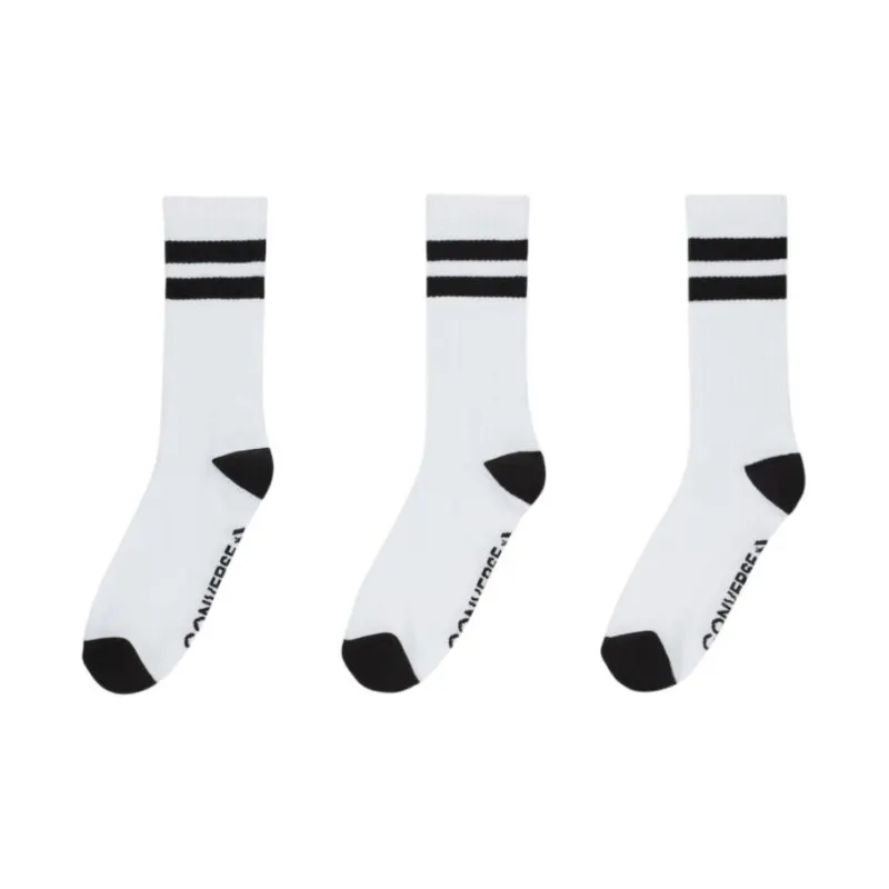 Converse 3 Pack Double Stripe Crew Socks-0