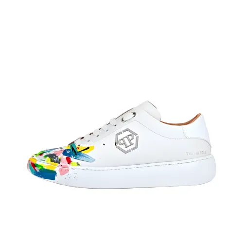 PHILIPP PLEIN Skateboard Shoes Men Low-Top White