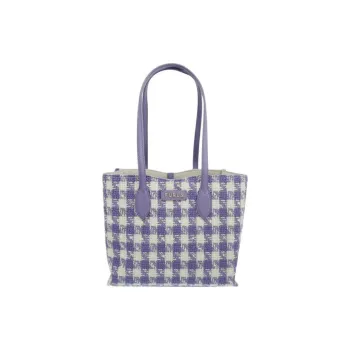 Furla Era Floral Tweed Tote Bag, Shopping Bag, Shoulder Bag, Handbag Small Size Women's Purple