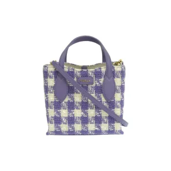 Furla Era Floral Tweed Tote Bag, Shopping Bag, Shoulder Bag, Crossbody Bag, Handbag Mini Women's Purple