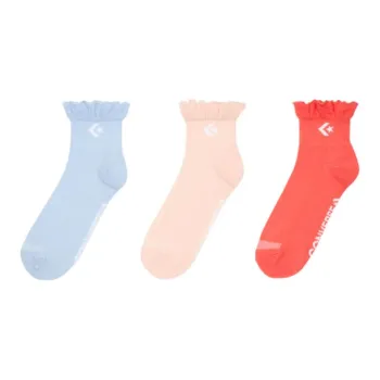 Converse 3-Pack Frilled Edge Quarter Socks Mid-Calf Socks Women's 3 Pack