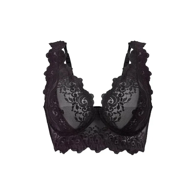 Victoria's Secret LEONISA SHAPEWEAR Sheer Lace Underwire Shaper Bra Women's Black-0