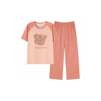 Follow The United States Pajama Set Without Pads Style Women's Orange Red
