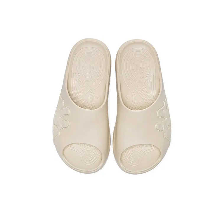 Kappa Slip Resistant Odor Resistant Abrasion Resistant Slide Slippers Unisex Almond Candy Beige-3