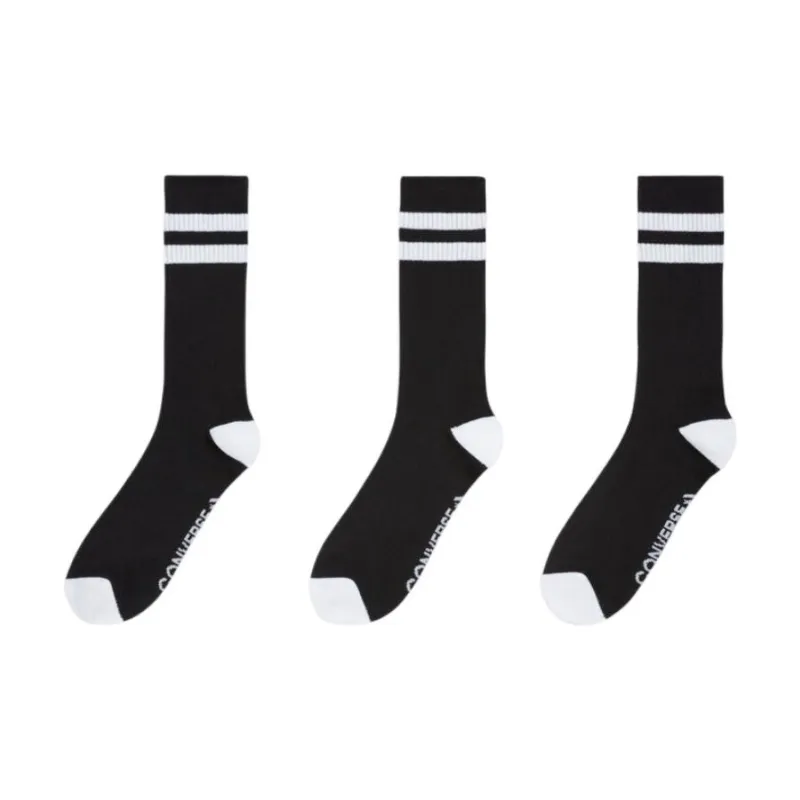 Converse 3 Pack Double Stripe Crew Socks-0