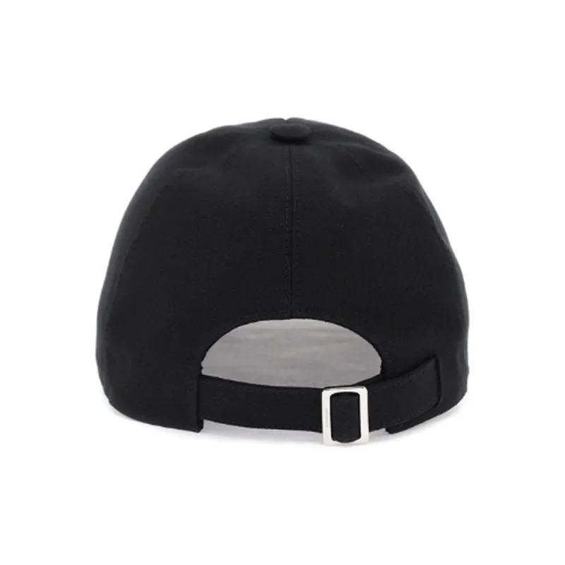 FERRAGAMO Leather Baseball Caps Men's Black-2
