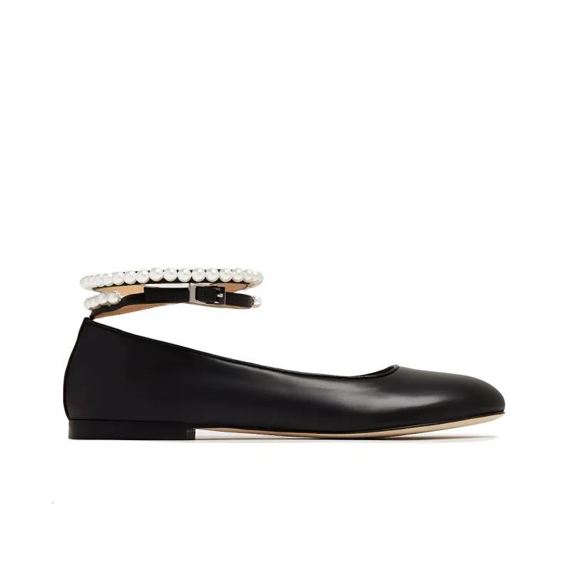 MACH & MACH Sirene Leather Ballerina Shoes-1