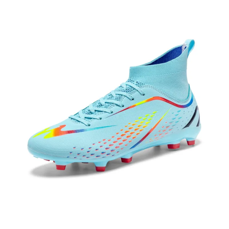 DOUBLE STAR 88 Abrasion Resistant Slip Resistant Cushioning Soccer Shoes Unisex Aqua-1