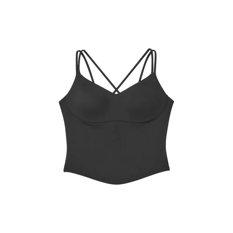Victoria's Secret Elevate Corset Tank Top Black Tank Tops Women's Black-0