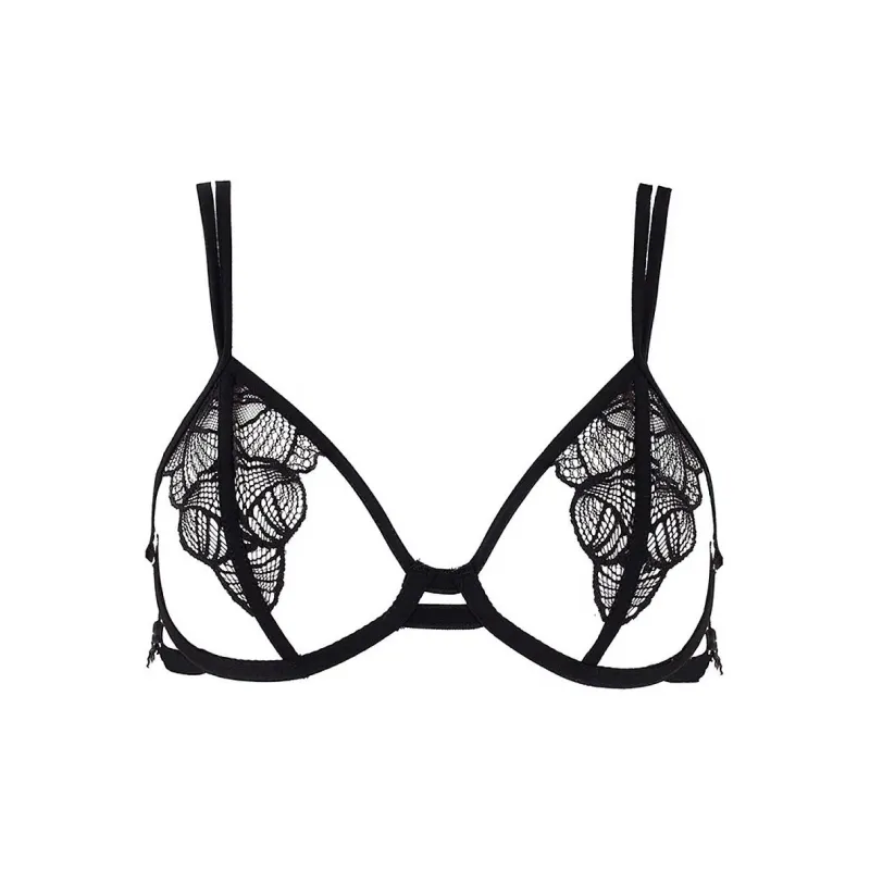 Victoria's Secret BLUEBELLA Emerson Open-Cup Underwire Bra Black Bra Women's Black-0
