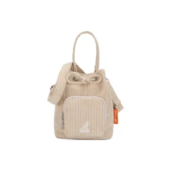 KANGOL Cotton Bucket Bags Shoulder Bag Crossbody Bag Handbag Unisex Beige