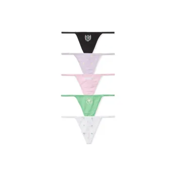 Victoria's Secret PINK 5-Pack Cotton V-String Panties Underpants Women's 5 Pack