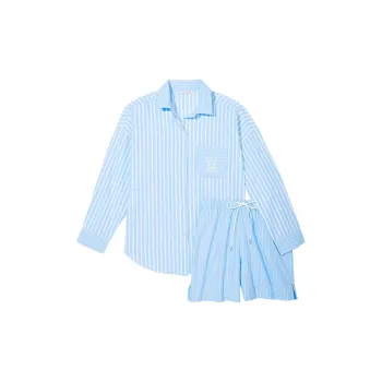 Victoria's Secret Pajama Set Women's Bikini Blue Stripes/Bikinis Blue Stripes