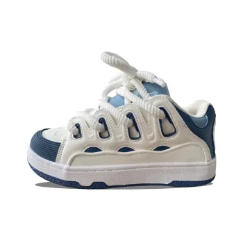 XLAIII Lightweight And Breathable Low-Top Skateboard Shoes Unisex White Blue