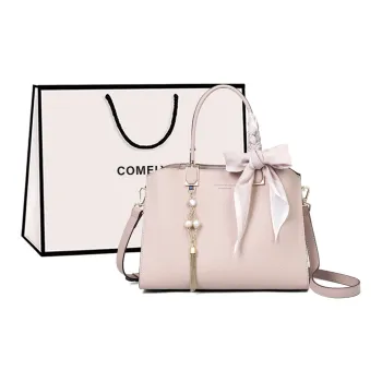 COMELY Cow Leather Patchwork Synthetic Leather Mom Bag Crossbody Bag Handbag Regular Women's Beige Apricot/Blue