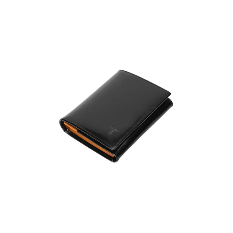 Thereble Cow Leather Card Holder Men's Black Orange-2