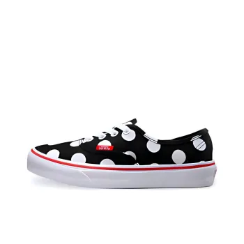 Vans Authentic Polka Dot Coverage Slip-Resistant Water-Resistant Wear-Resistant Low-Top Skateboard Shoes Unisex Black