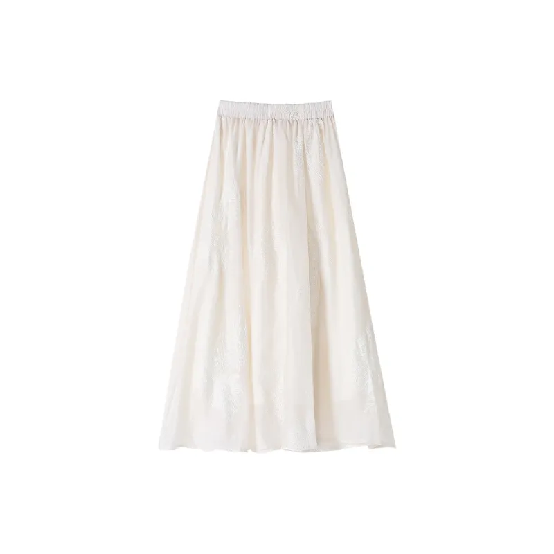 0571 Family Casual Long Skirts Women's Apricot-1