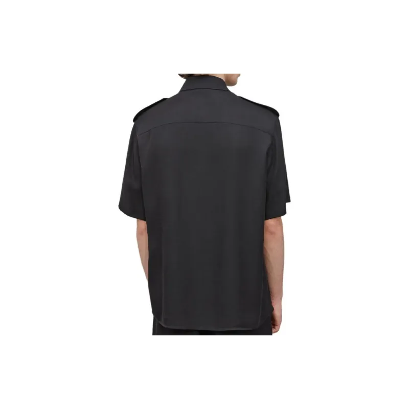 Neil Barrett Epaulettes Short Sleeved Straight Hem Shirt-1