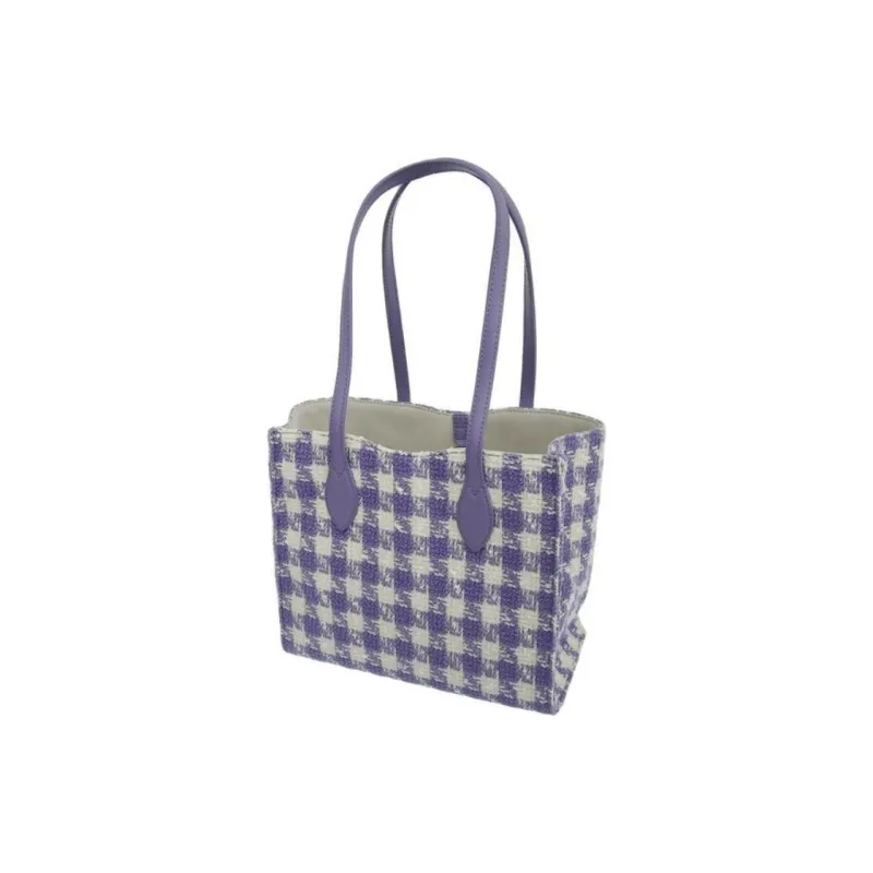 Furla Era Floral Tweed Tote Bag, Shopping Bag, Shoulder Bag, Handbag Small Size Women's Purple-3