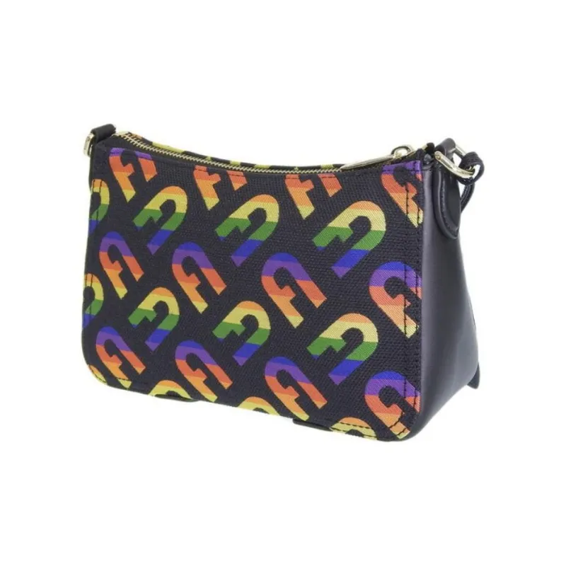 Furla Canvas Crossbody Bag, Shoulder Bag Women's Black-3
