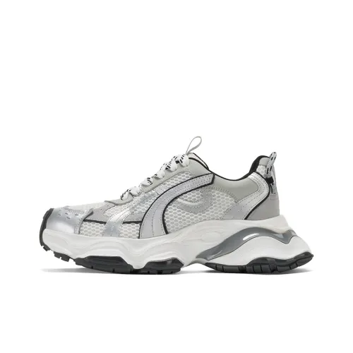 GG-CC Chunky Sneakers Women's Low-Top Silver