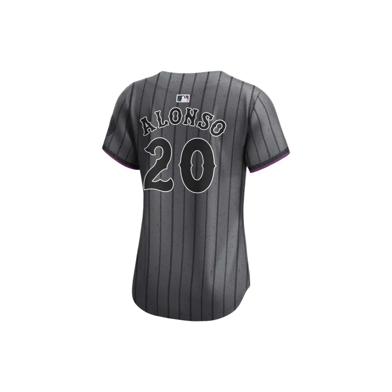 Nike MLB Collaboration Soccer Jerseys New York Mets Women's Gray-1