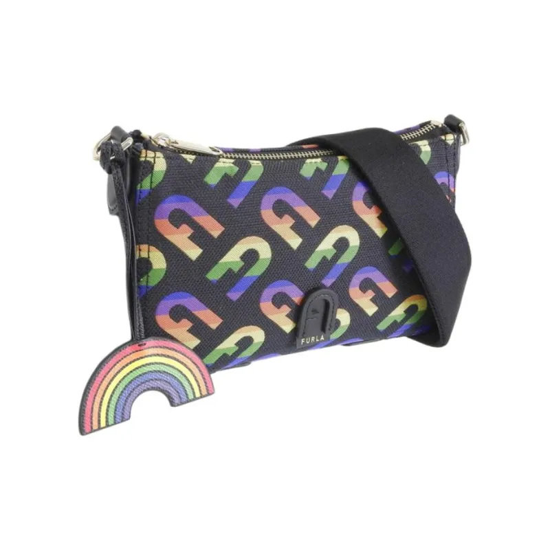 Furla Canvas Crossbody Bag, Shoulder Bag Women's Black-1
