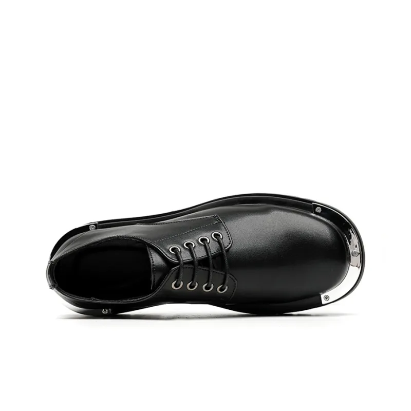 Zuogedu Oversized Derby Shoes Trendy Casual Shoes Men's Black-3