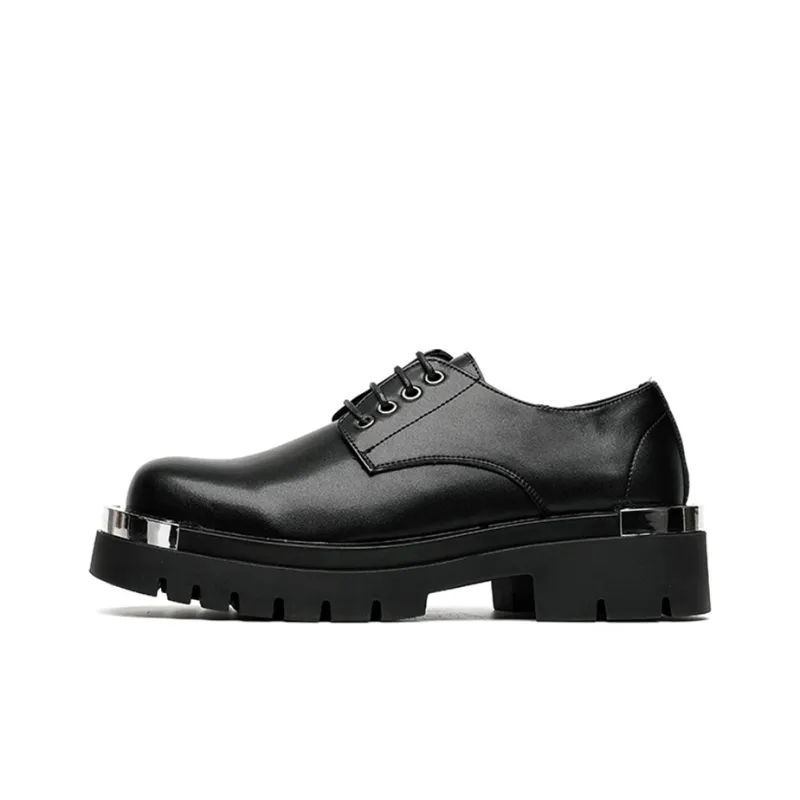Zuogedu Oversized Derby Shoes Trendy Casual Shoes Men's Black-0