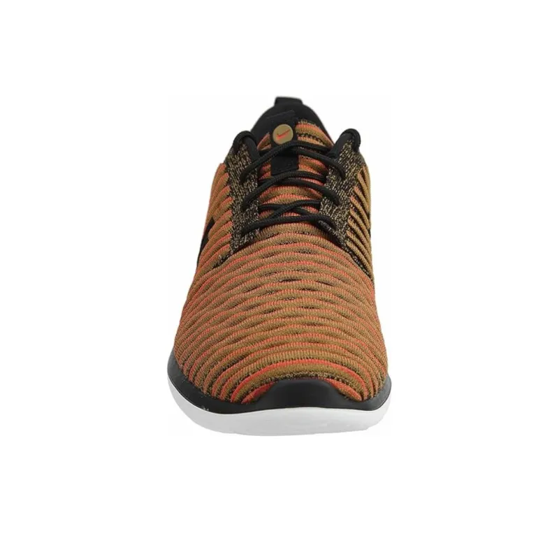 Nike Roshe Two Flyknit Black/Black White Max Orange-2