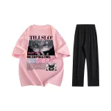 Pink+Black Casual Pants (Couple Sets)