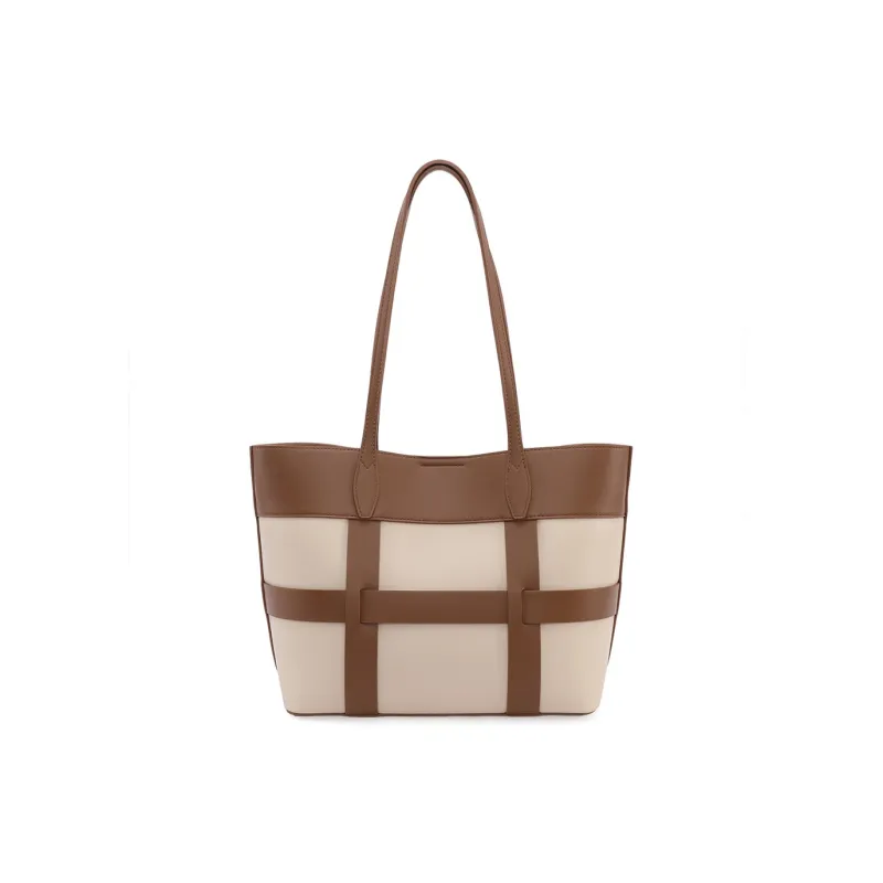 Dubaolu Polyurethane Synthetic Leather Shoulder Bag Large Size Women's Brown/Black-4