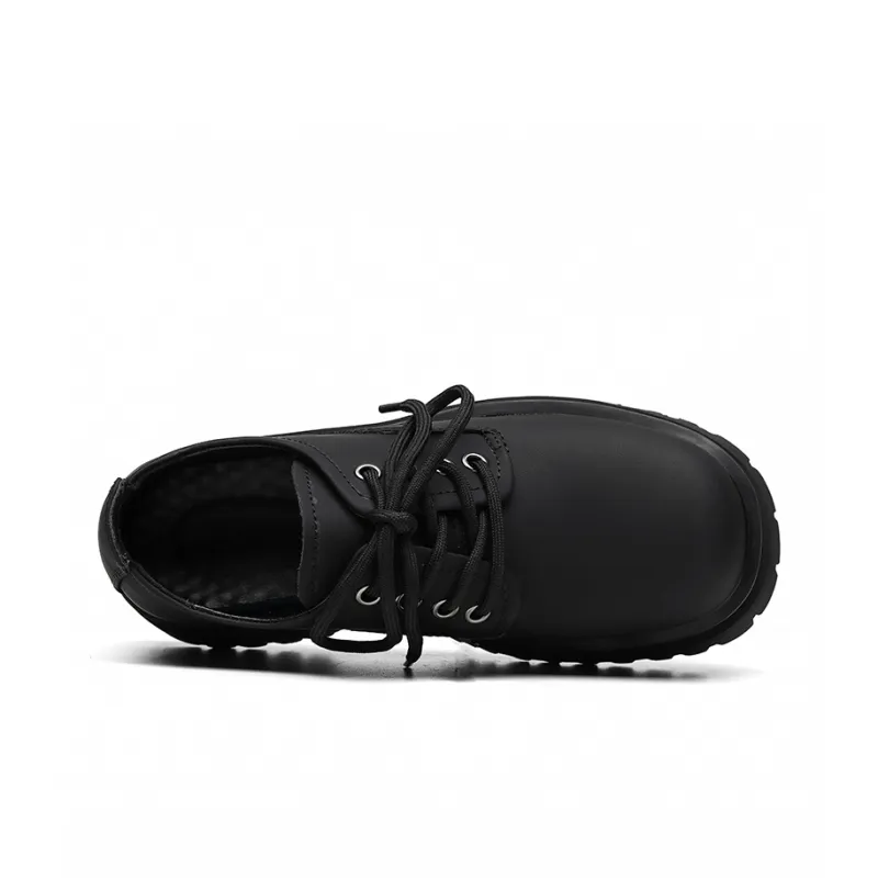 Zuogedu Trendy Derby Shoes Versatile Casual Shoes Unisex Black-2