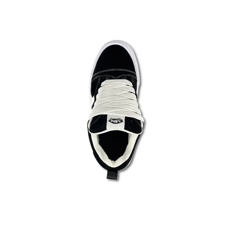 ZUIBANG Puffy Shoes Anti Slip Wear Resistant Low Top Skateboard Shoes Women's Black White-3